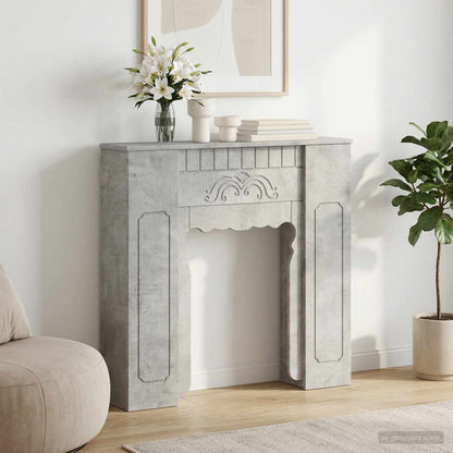 vidaXL Fireplace Surround Concrete Grey 93 x 20 x 89 cm