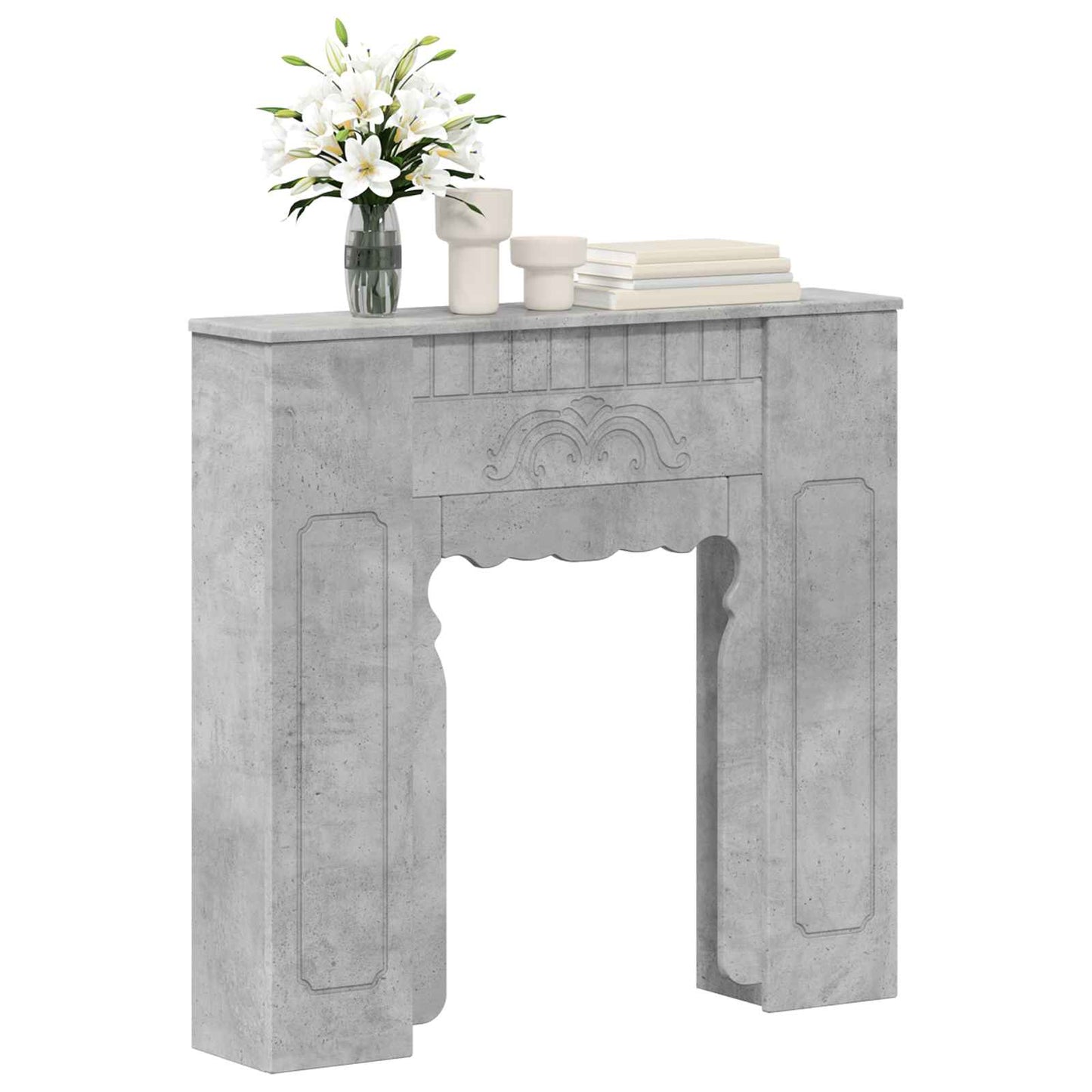 vidaXL Fireplace Surround Concrete Grey 93 x 20 x 89 cm