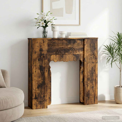 vidaXL Fireplace Surround Smoked Oak 93 x 20 x 89 cm Engineered Wood