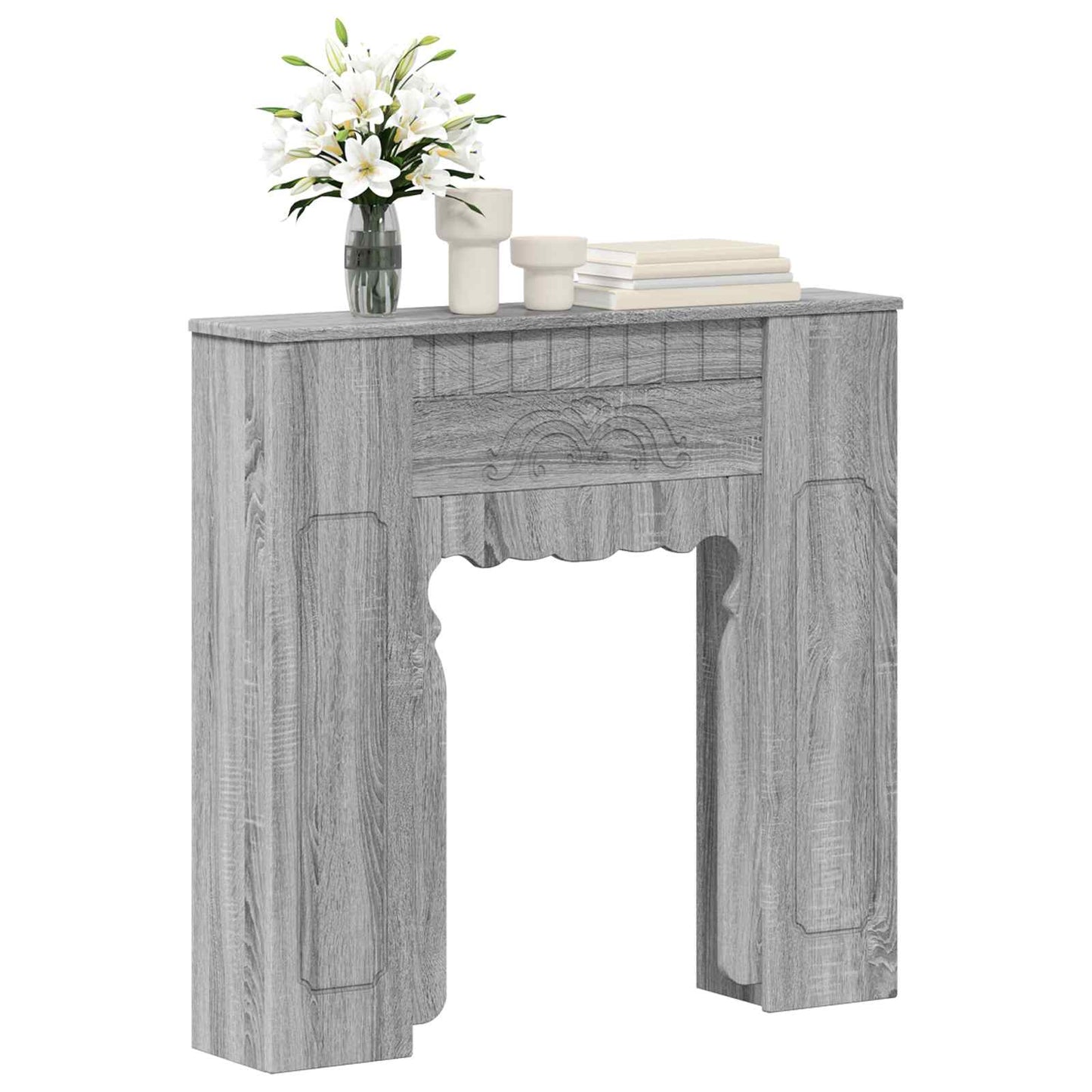vidaXL Fireplace Surround Grey Sonoma 93 x 20 x 89 cm Engineered Wood