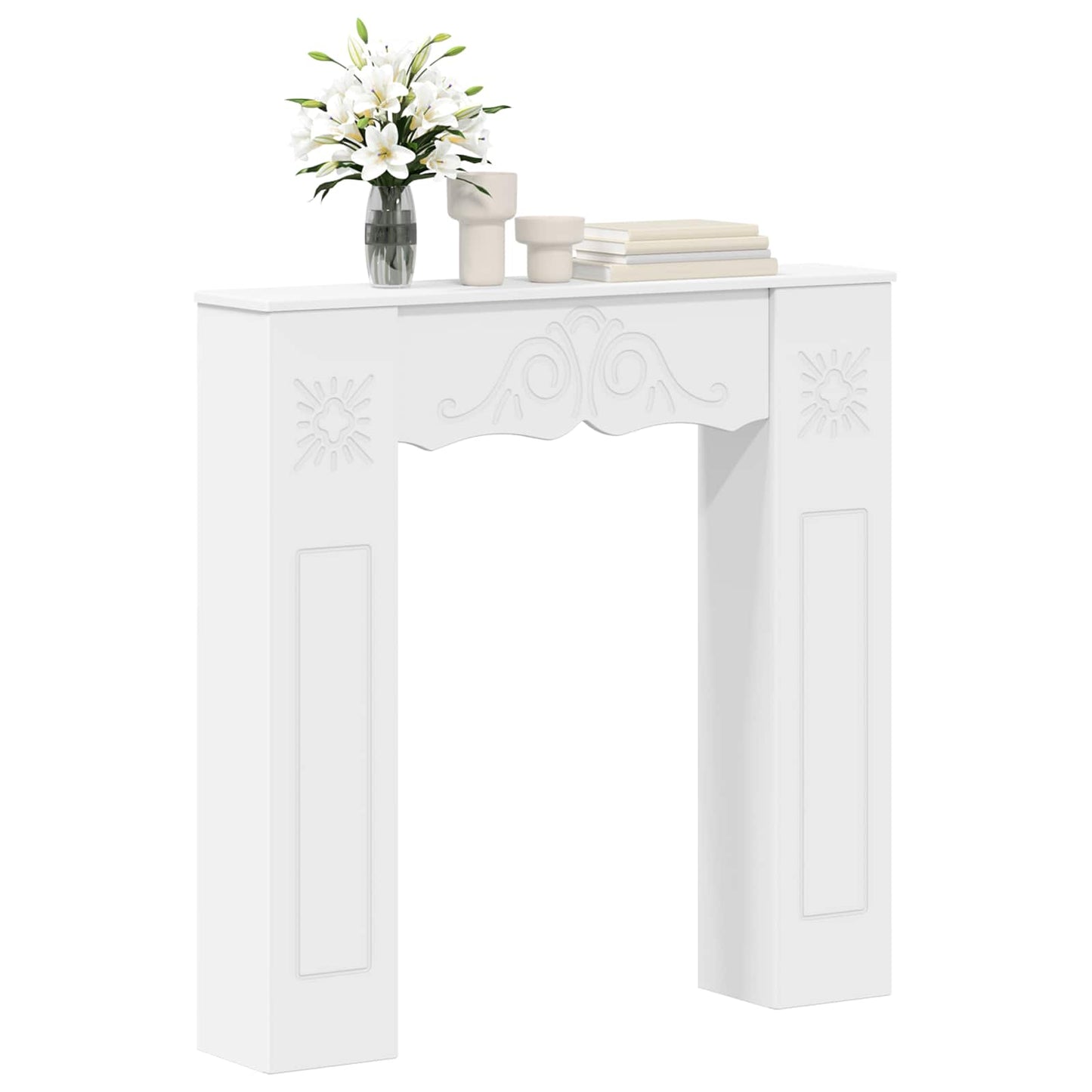 vidaXL Fireplace Surround White 102 x 20 x 102 cm Engineered Wood