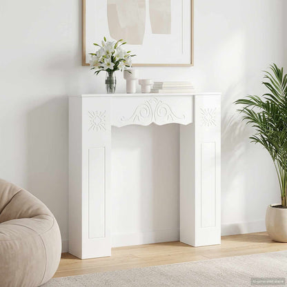 vidaXL Fireplace Surround Gloss White 102 x 20 x 102 cm