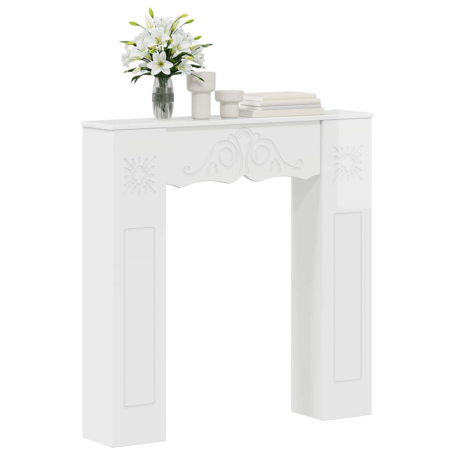 vidaXL Fireplace Surround Gloss White 102 x 20 x 102 cm