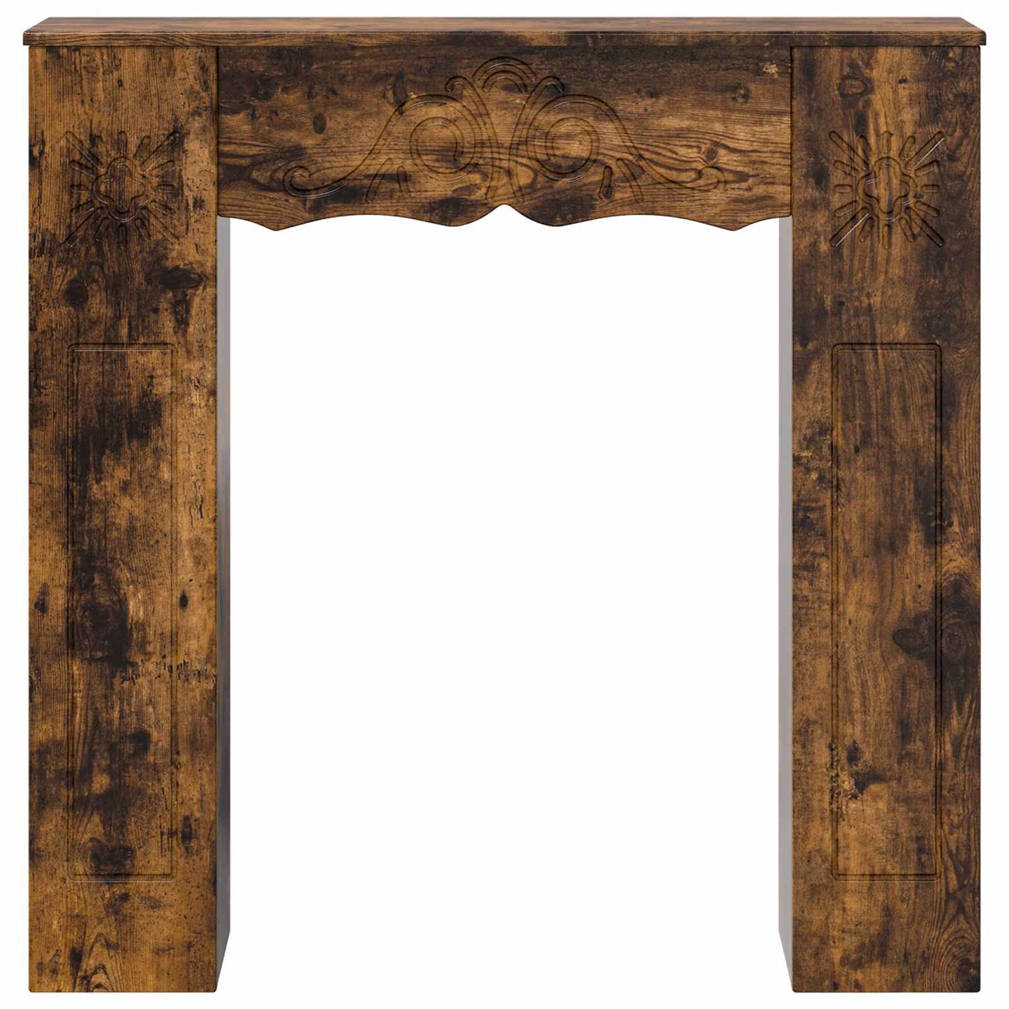 vidaXL Fireplace Surround Smoked Oak 102 x 20 x 102 cm Engineered Wood