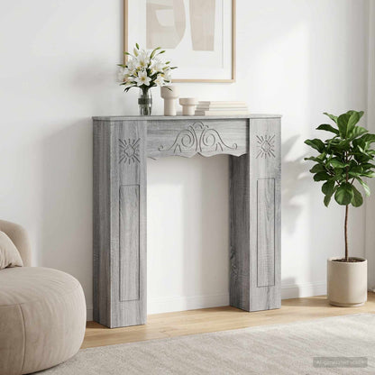 vidaXL Fireplace Surround Grey Sonoma 102 x 20 x 102 cm
