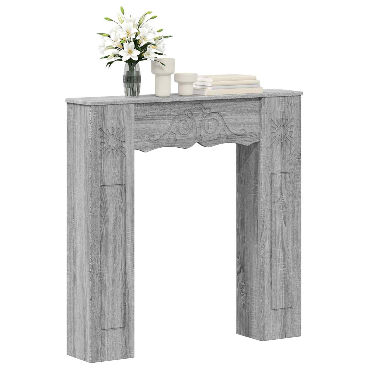 vidaXL Fireplace Surround Grey Sonoma 102 x 20 x 102 cm