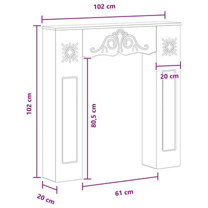 vidaXL Fireplace Surround Old Wood 102 x 20 x 102 cm Engineered Wood