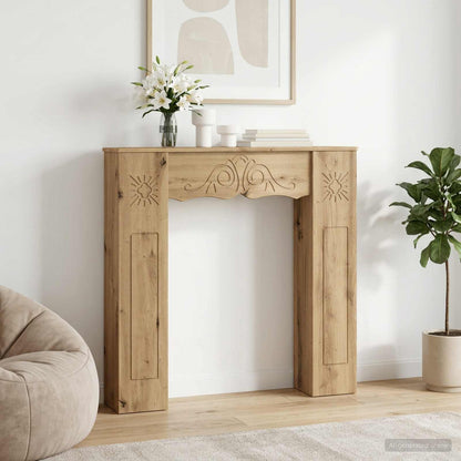 vidaXL Fireplace Surround Artisan Oak 102 x 20 x 102 cm
