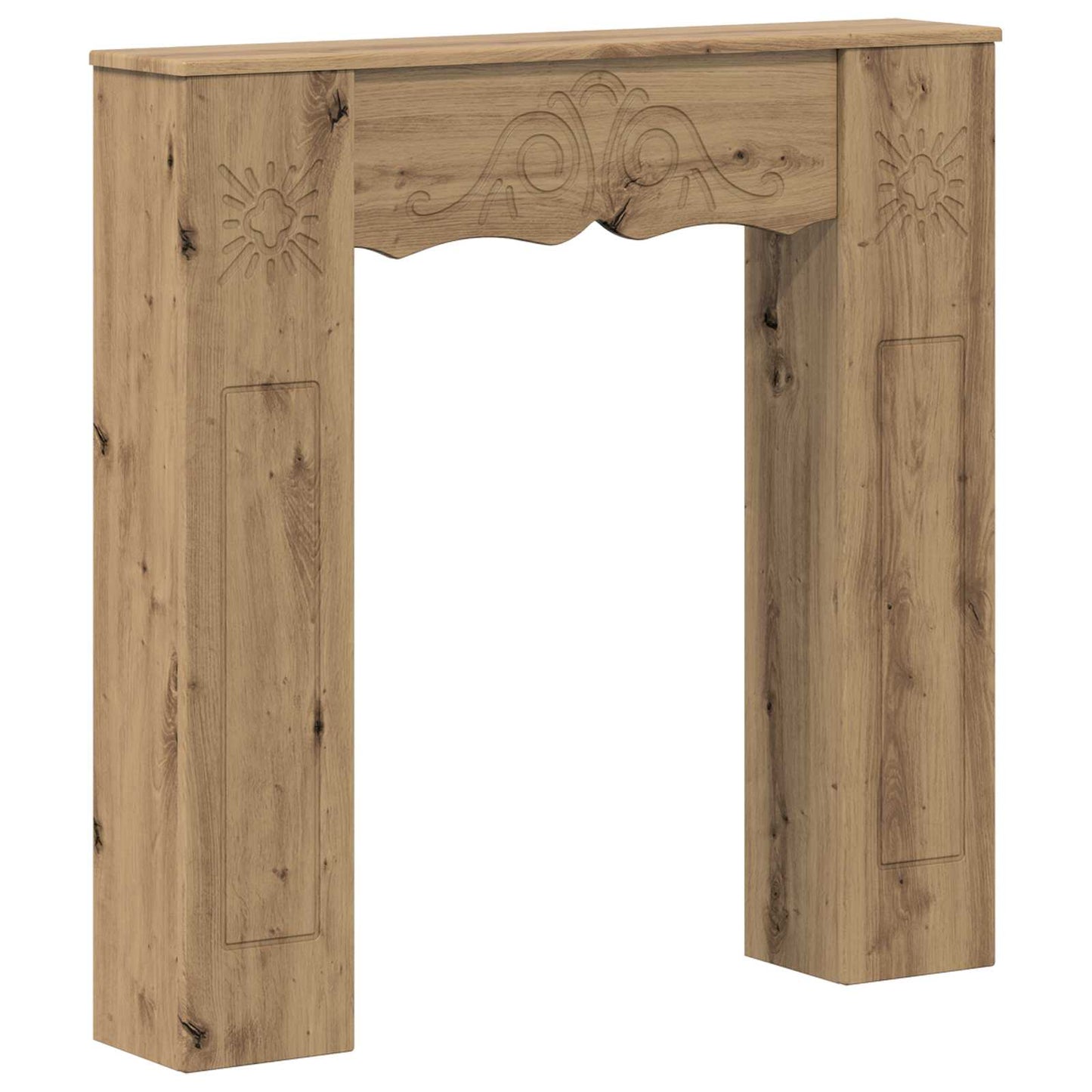 vidaXL Fireplace Surround Artisan Oak 102 x 20 x 102 cm