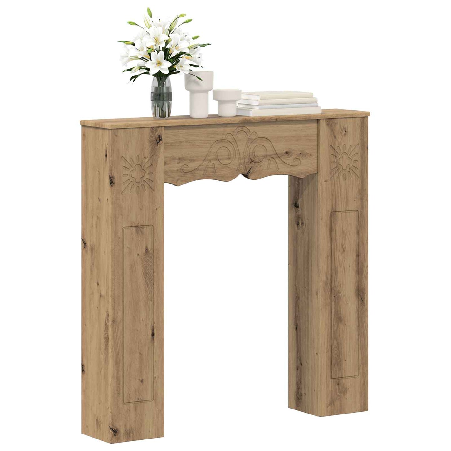 vidaXL Fireplace Surround Artisan Oak 102 x 20 x 102 cm