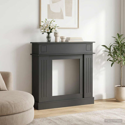 vidaXL Fireplace Surround Black 102 x 26 x 100 cm Engineered Wood