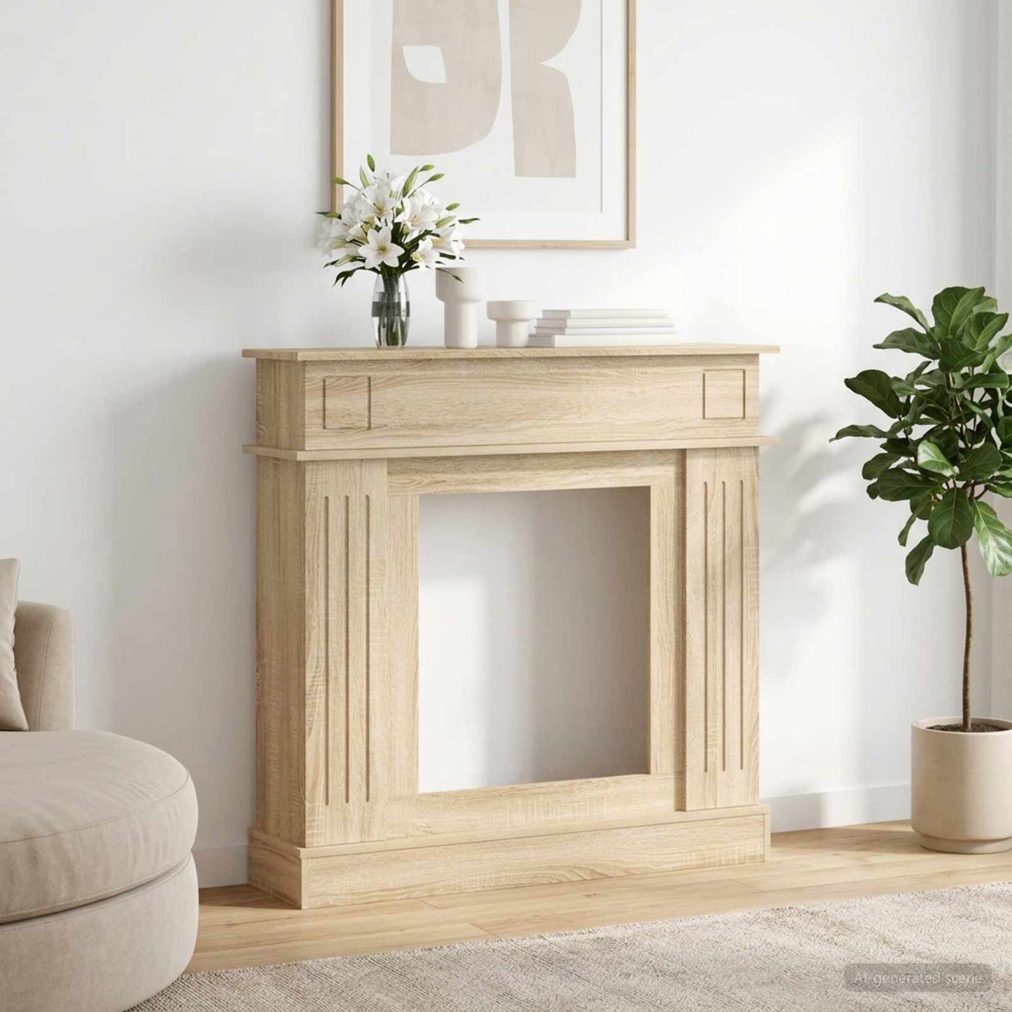 vidaXL Fireplace Surround Sonoma 102 x 26 x 100 cm Engineered Wood