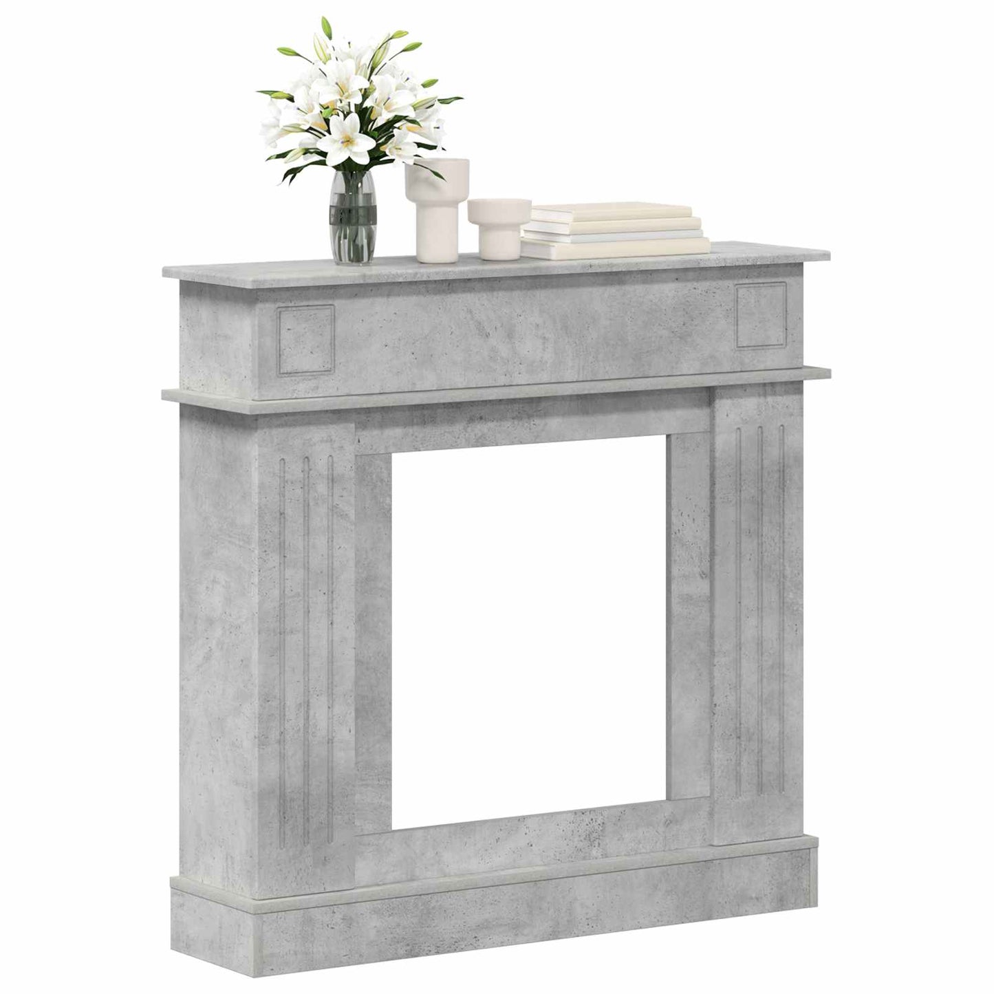 vidaXL Fireplace Surround Concrete Grey 102 x 26 x 100 cm