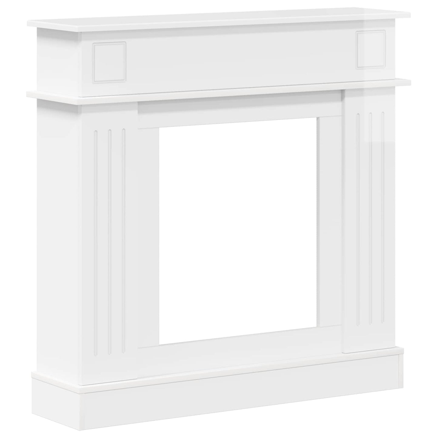 vidaXL Fireplace Surround Gloss White 102 x 26 x 100 cm