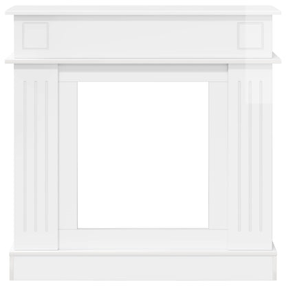 vidaXL Fireplace Surround Gloss White 102 x 26 x 100 cm