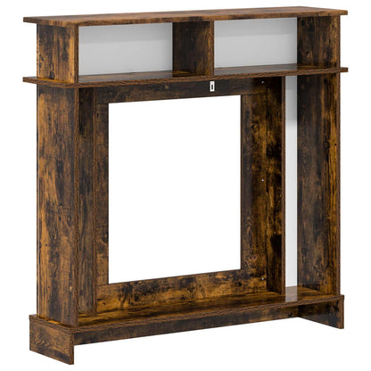 vidaXL Fireplace Surround Smoked Oak 102 x 26 x 100 cm Engineered Wood