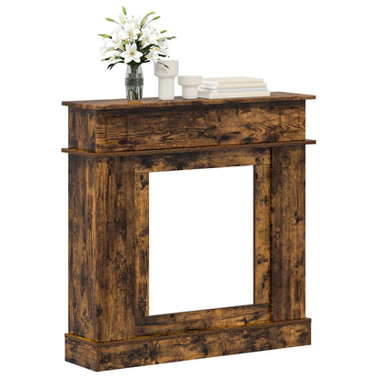 vidaXL Fireplace Surround Smoked Oak 102 x 26 x 100 cm Engineered Wood