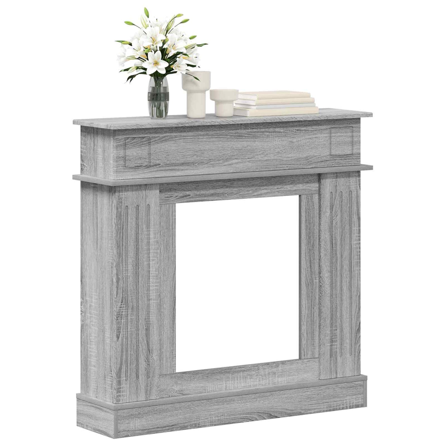vidaXL Fireplace Surround Grey Sonoma 102 x 26 x 100 cm