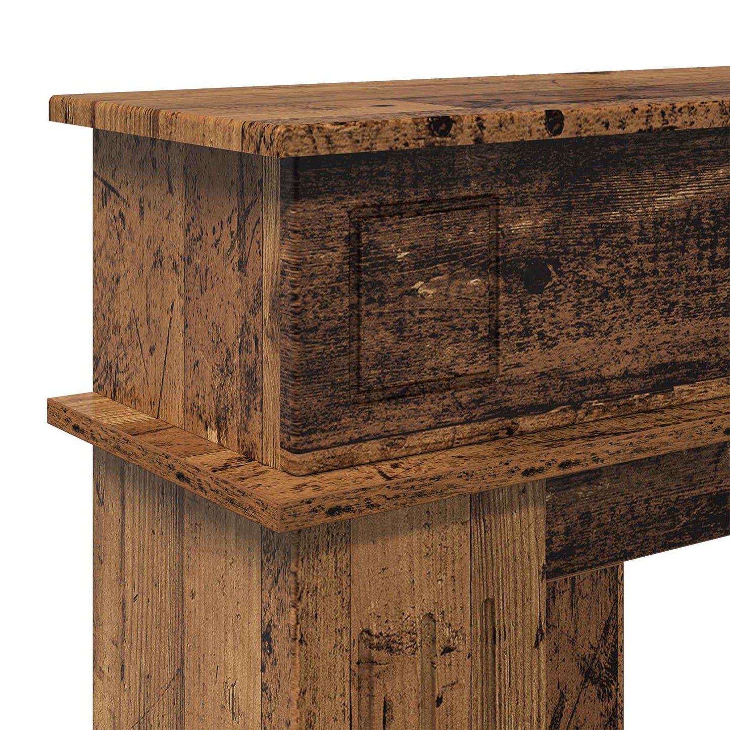 vidaXL Fireplace Surround Old Wood 102 x 26 x 100 cm Engineered Wood