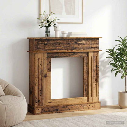 vidaXL Fireplace Surround Old Wood 102 x 26 x 100 cm Engineered Wood