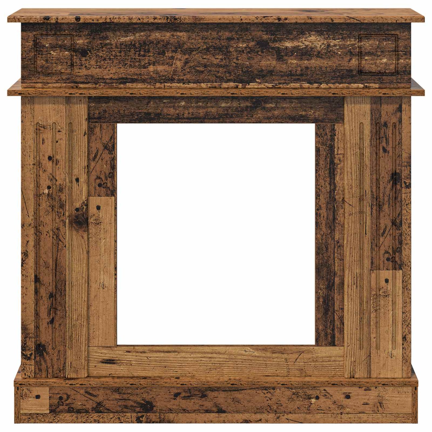 vidaXL Fireplace Surround Old Wood 102 x 26 x 100 cm Engineered Wood