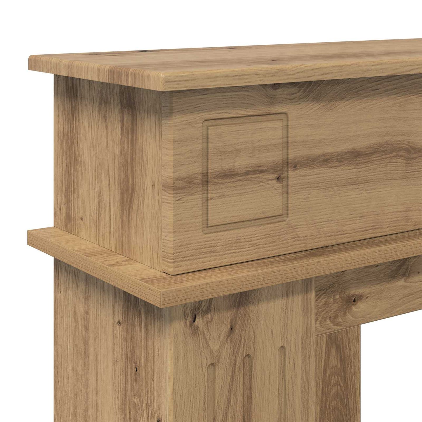 vidaXL Fireplace Surround Artisan Oak 102 x 26 x 100 cm