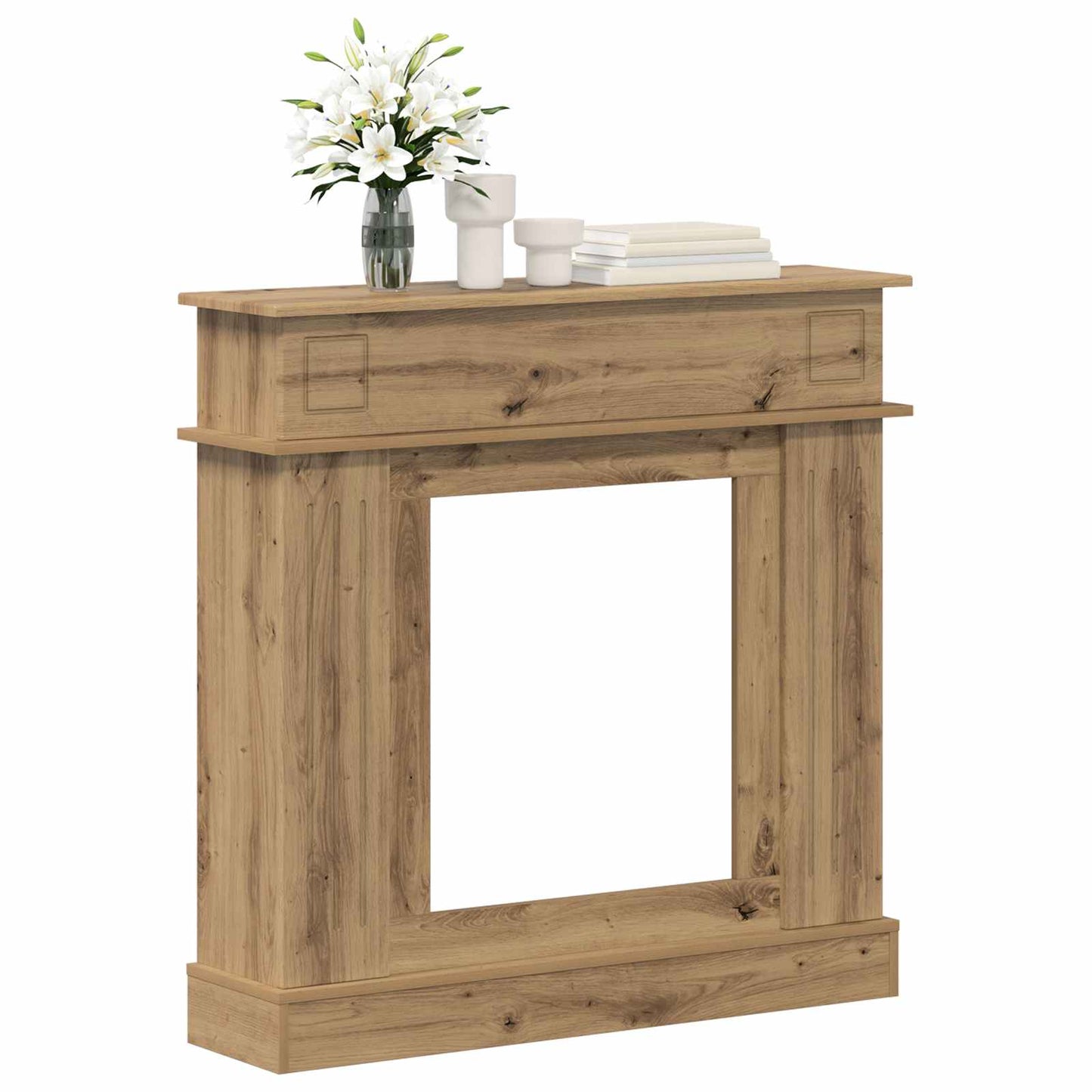 vidaXL Fireplace Surround Artisan Oak 102 x 26 x 100 cm