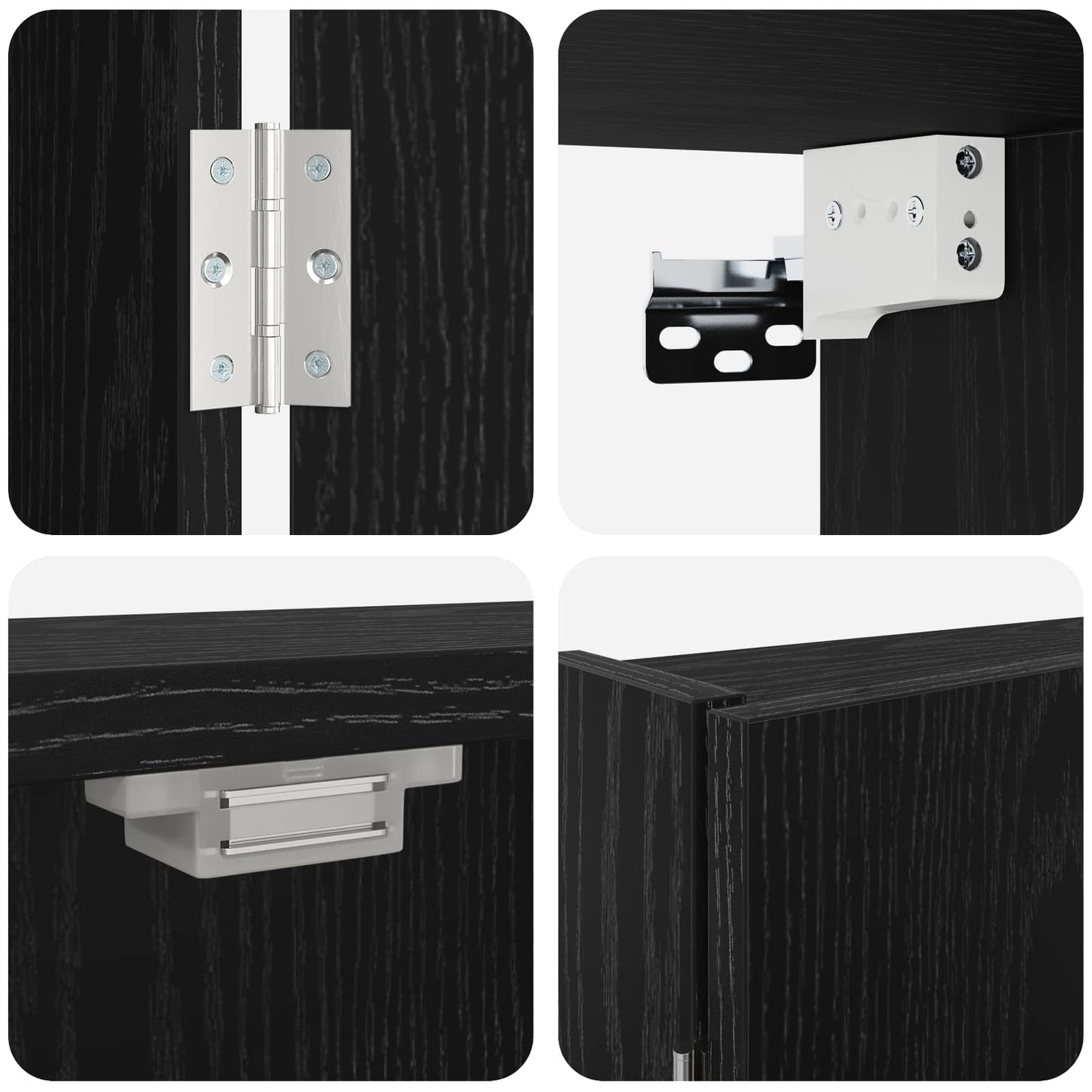 vidaXL Dartboard Cabinet Black Oak 56 x 12 x 53.5 cm Engineered Wood