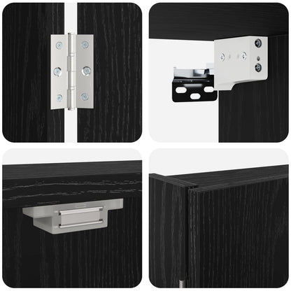 vidaXL Dartboard Cabinet Black Oak 56 x 12 x 53.5 cm Engineered Wood
