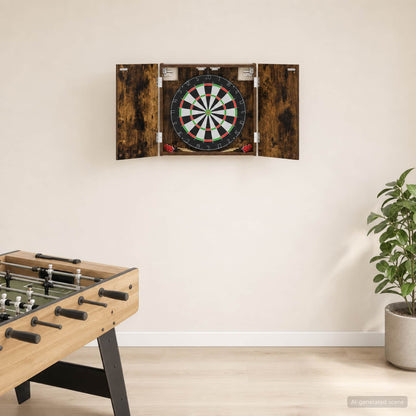 vidaXL Dartboard Cabinet Smoked Oak 56 x 12 x 53.5 cm Engineered Wood