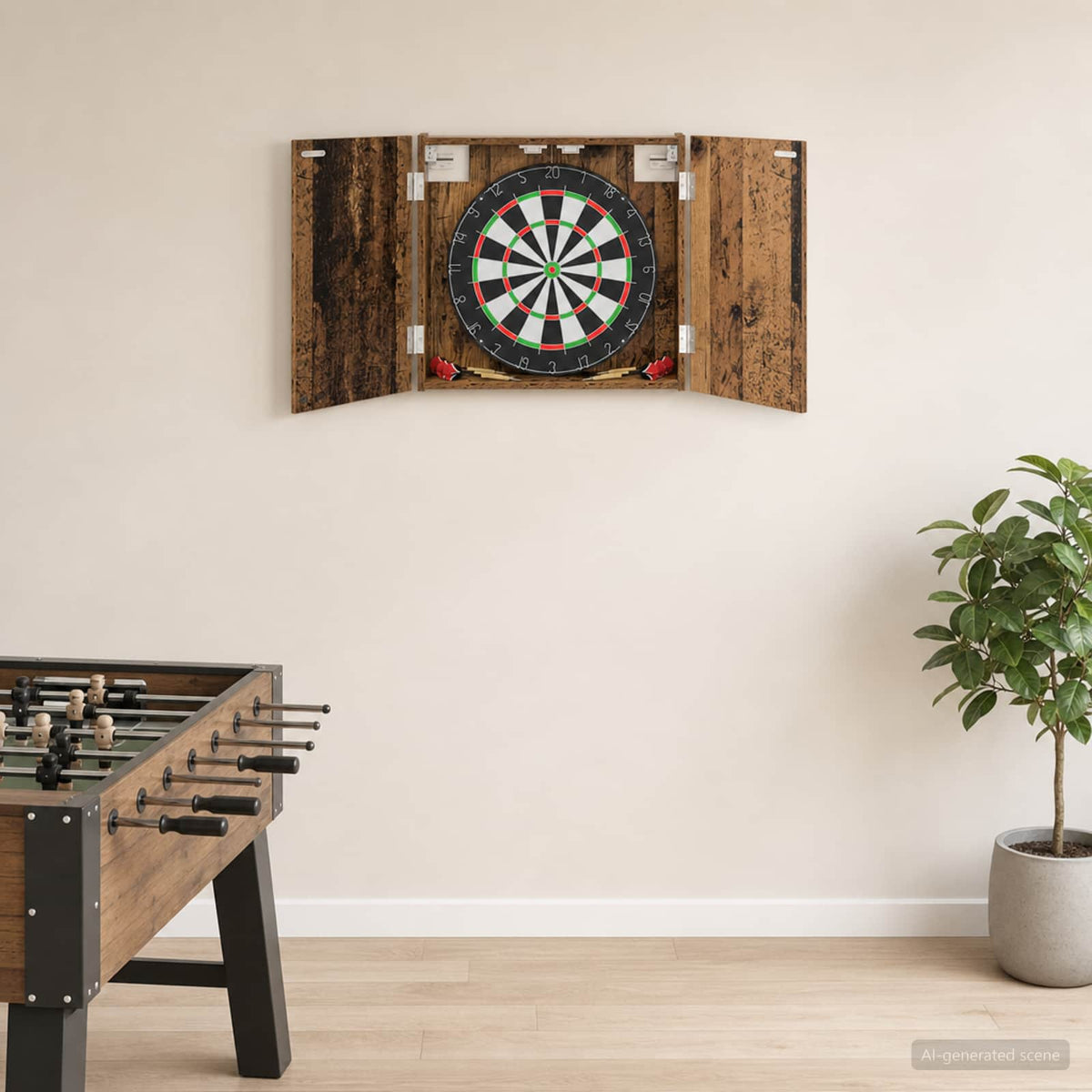 vidaXL Dartboard Cabinet Old Wood 56 x 12 x 53.5 cm Engineered Wood