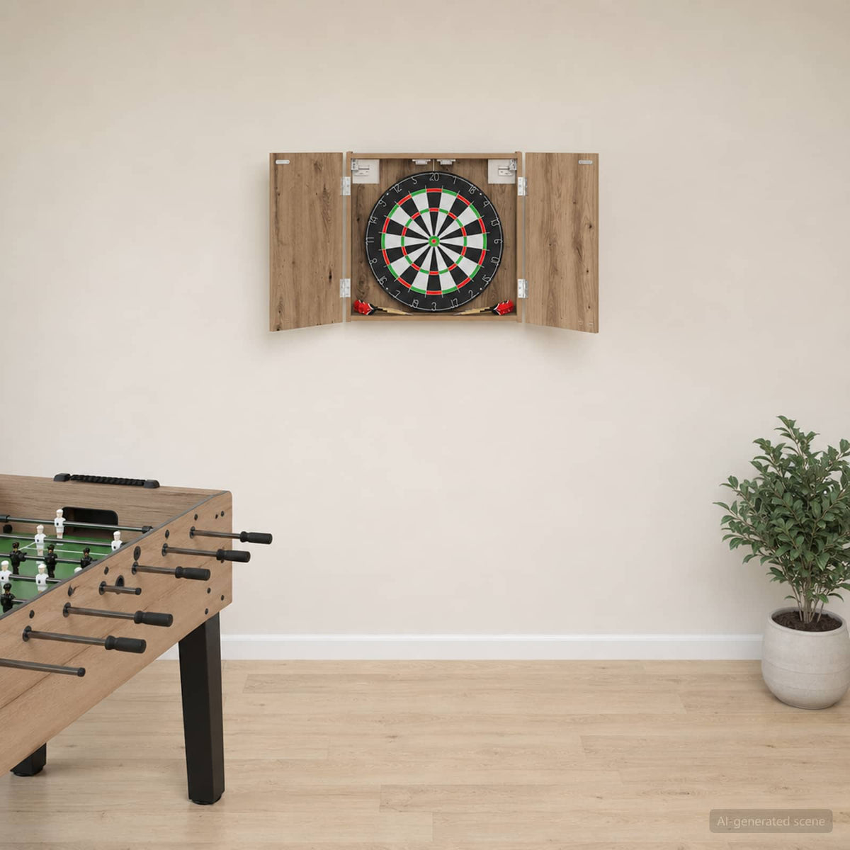 vidaXL Dartboard Cabinet Artisan Oak 56 x 12 x 53.5 cm Engineered Wood