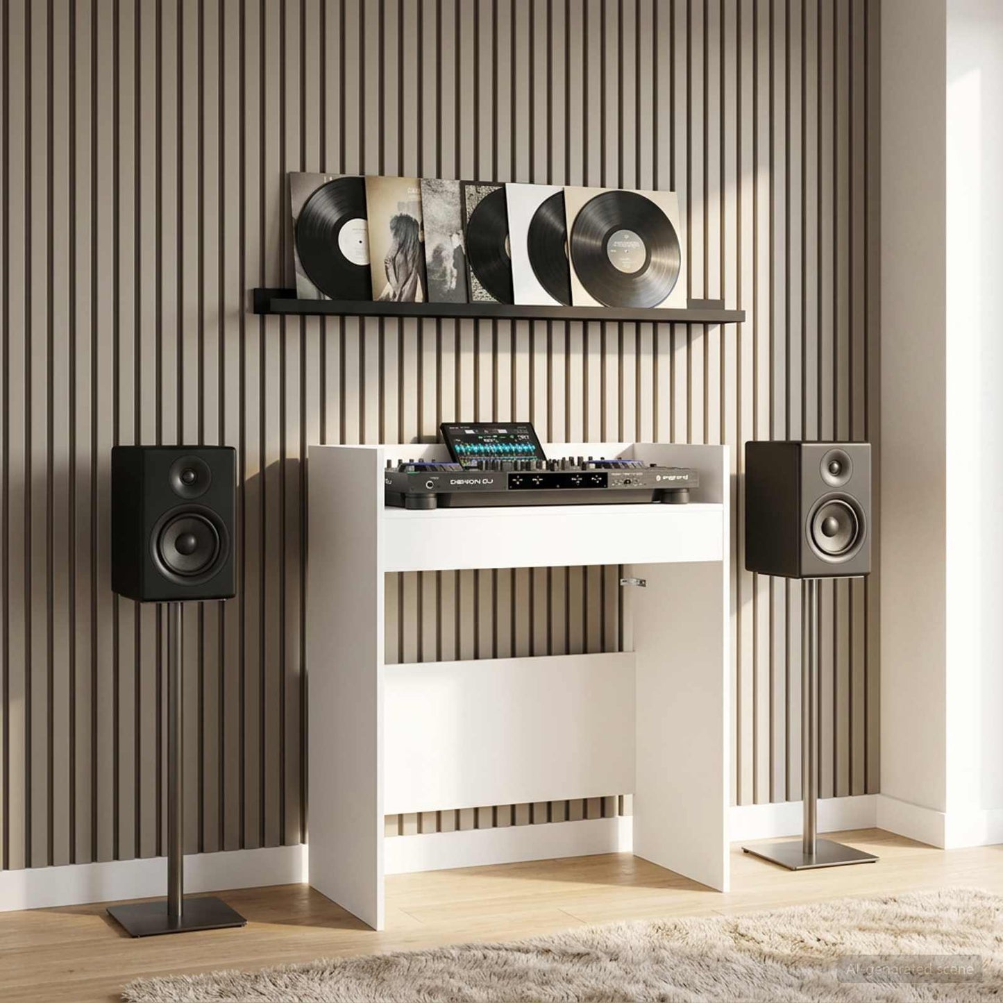 vidaXL DJ Table White 102 x 45 x 102 cm Engineered Wood