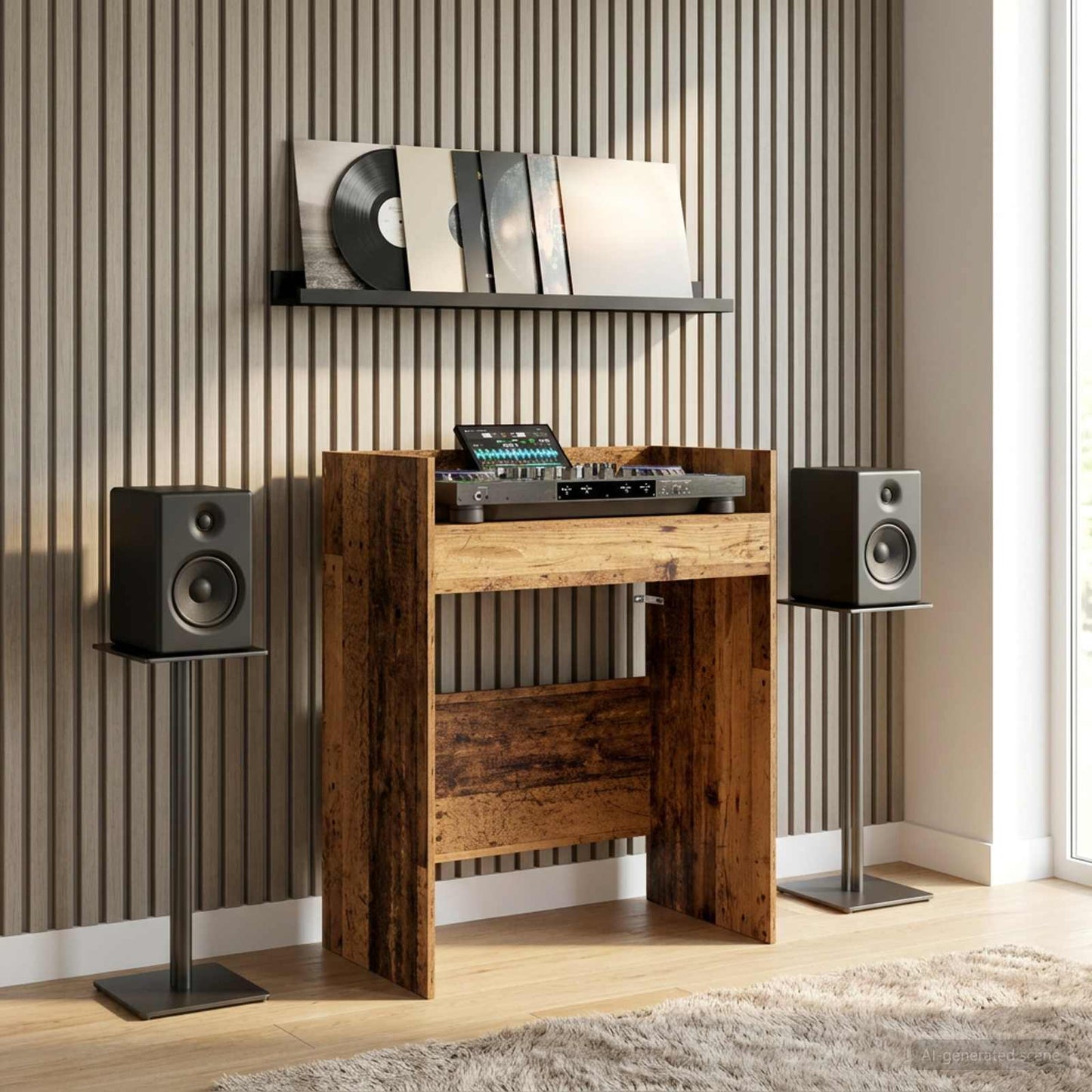 vidaXL DJ Table Old Wood 102 x 45 x 102 cm Engineered Wood
