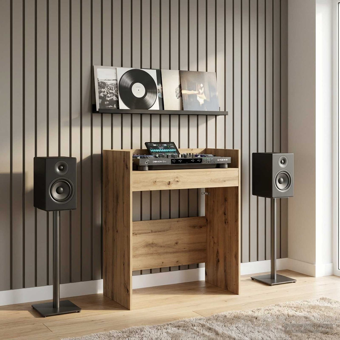 vidaXL DJ Table Artisan Oak 102 x 45 x 102 cm Engineered Wood
