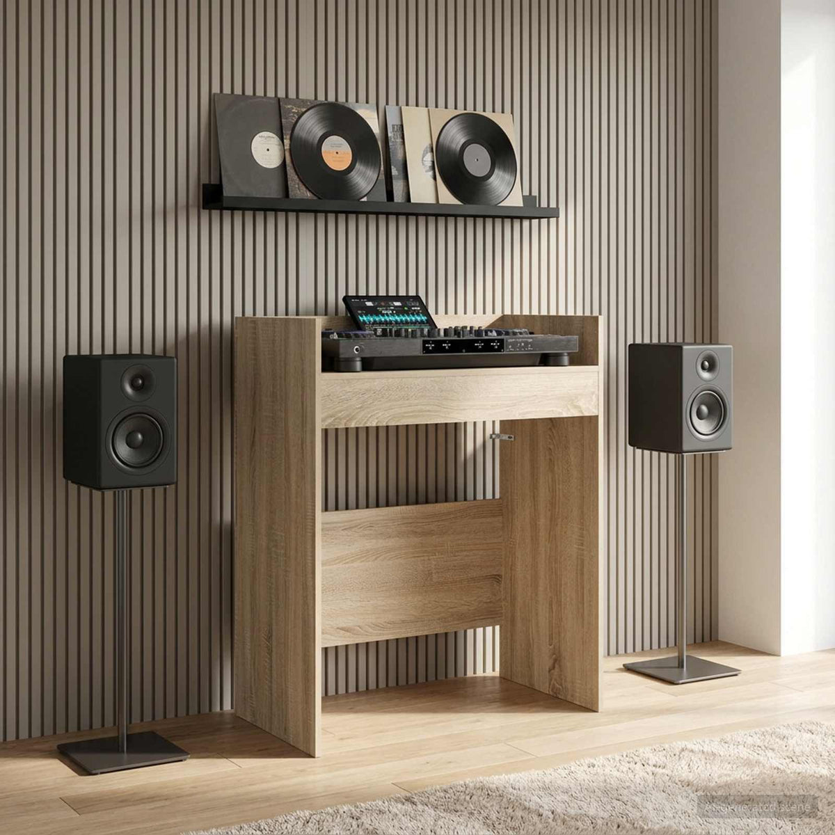 vidaXL DJ Table Sonoma Oak 82 x 45 x 102 cm Engineered Wood