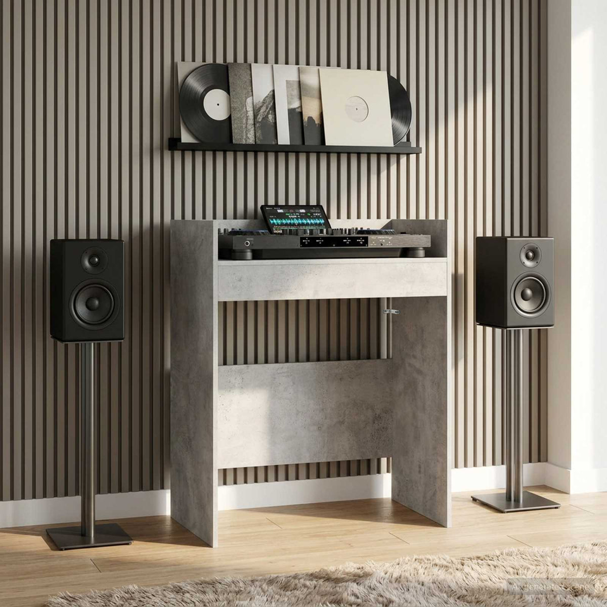 vidaXL DJ Table Concrete Grey 82 x 45 x 102 cm Engineered Wood