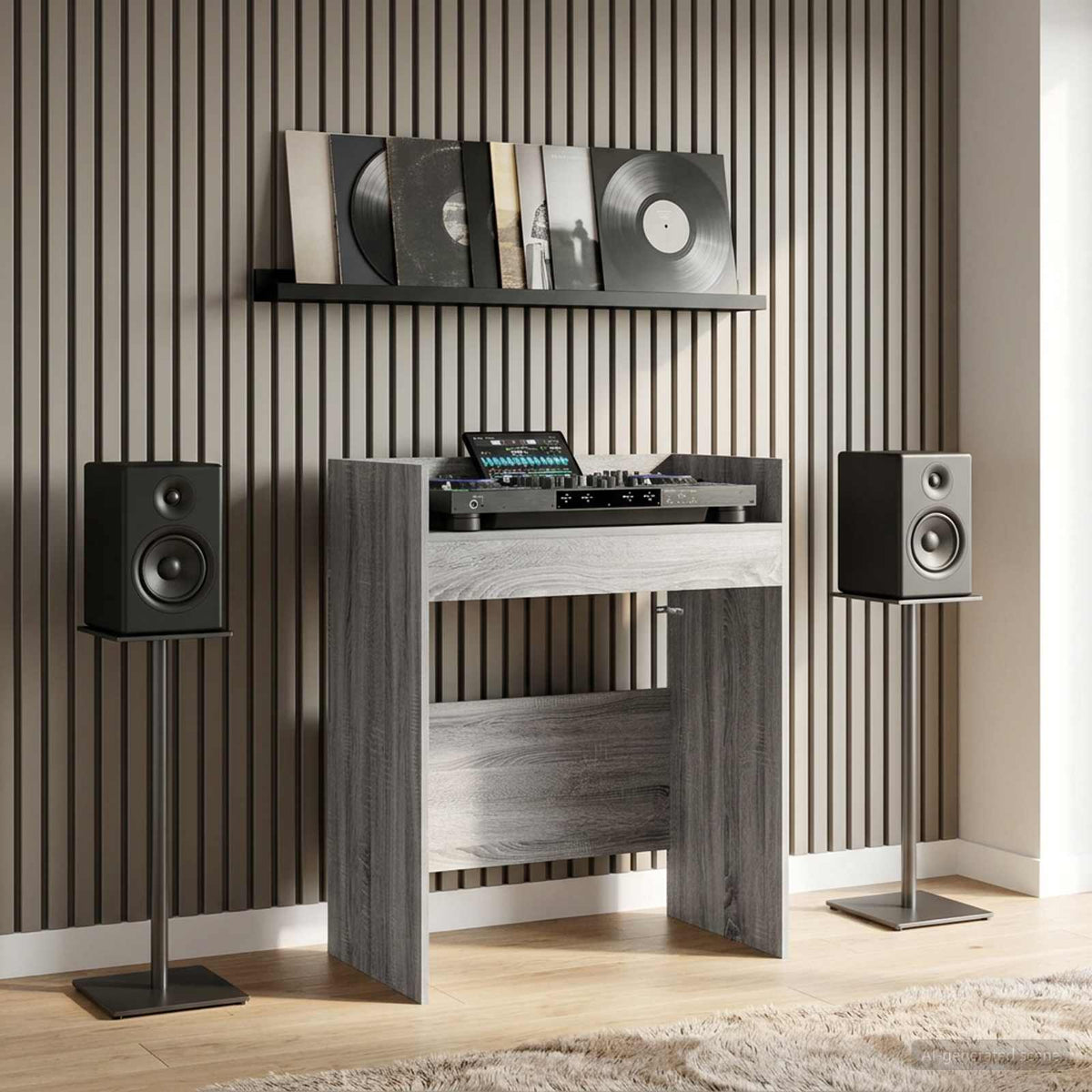 vidaXL DJ Table Grey Sonoma 82 x 45 x 102 cm Engineered Wood
