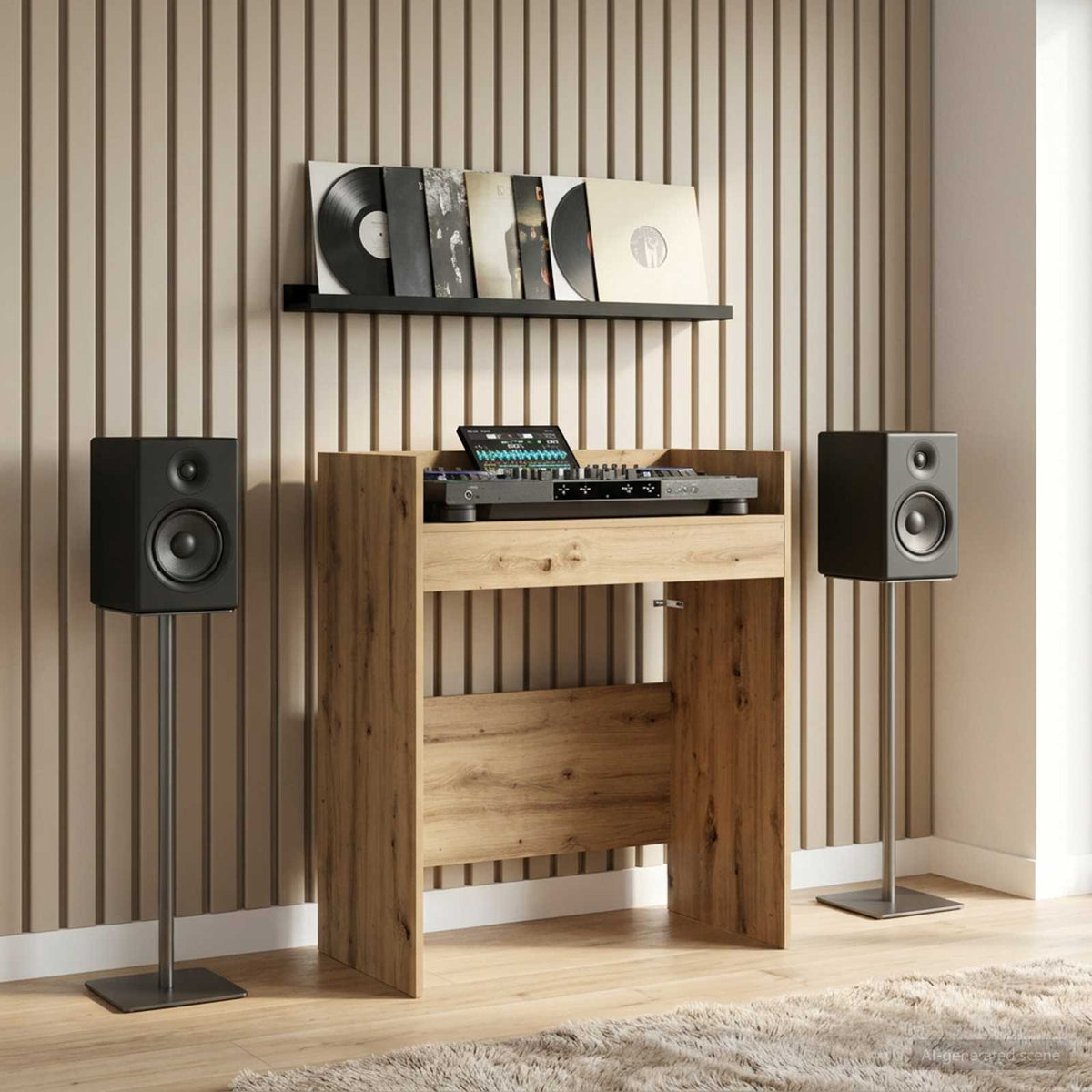 vidaXL DJ Table Artisan Oak 82 x 45 x 102 cm Engineered Wood
