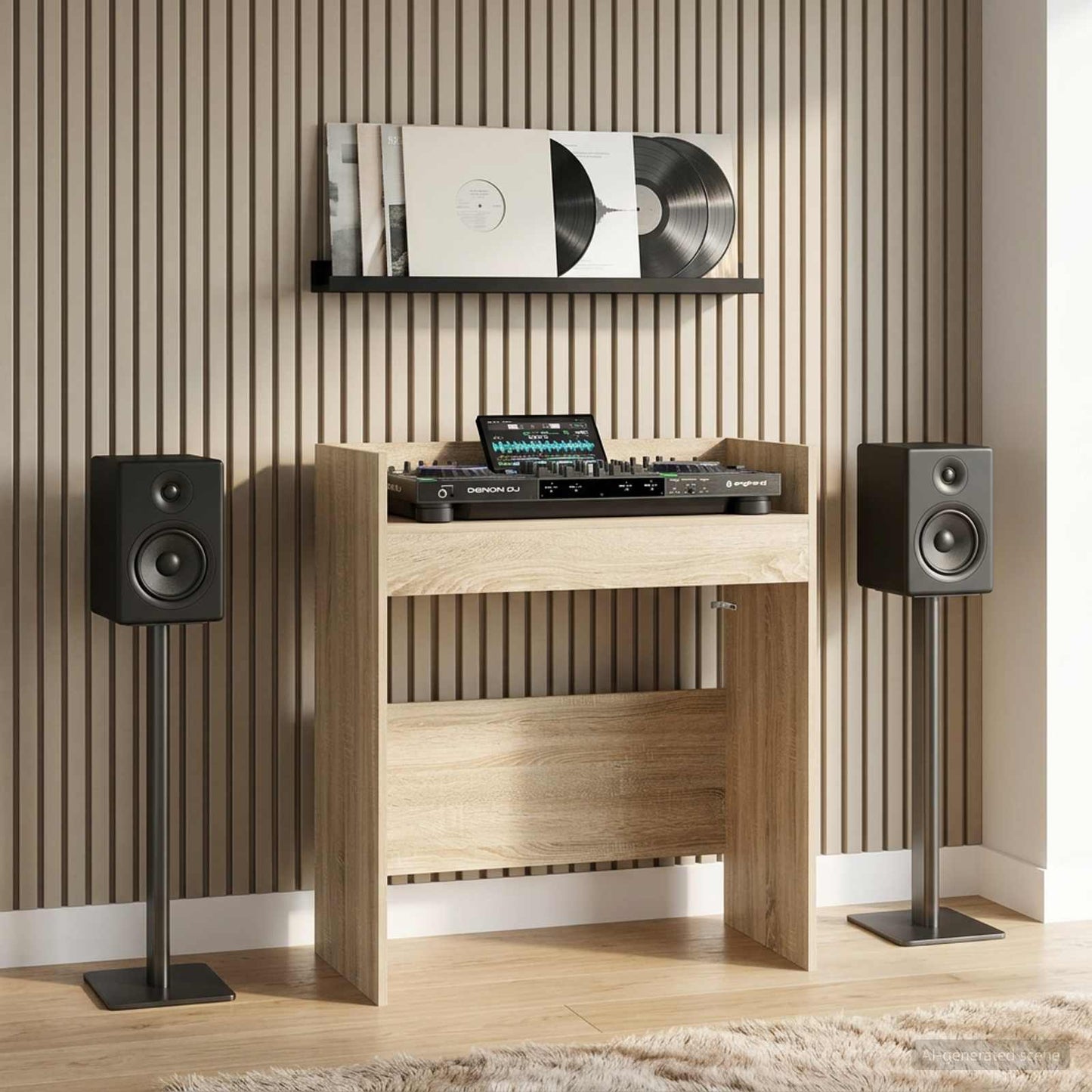 vidaXL DJ Table Sonoma Oak 62 x 45 x 102 cm Engineered Wood
