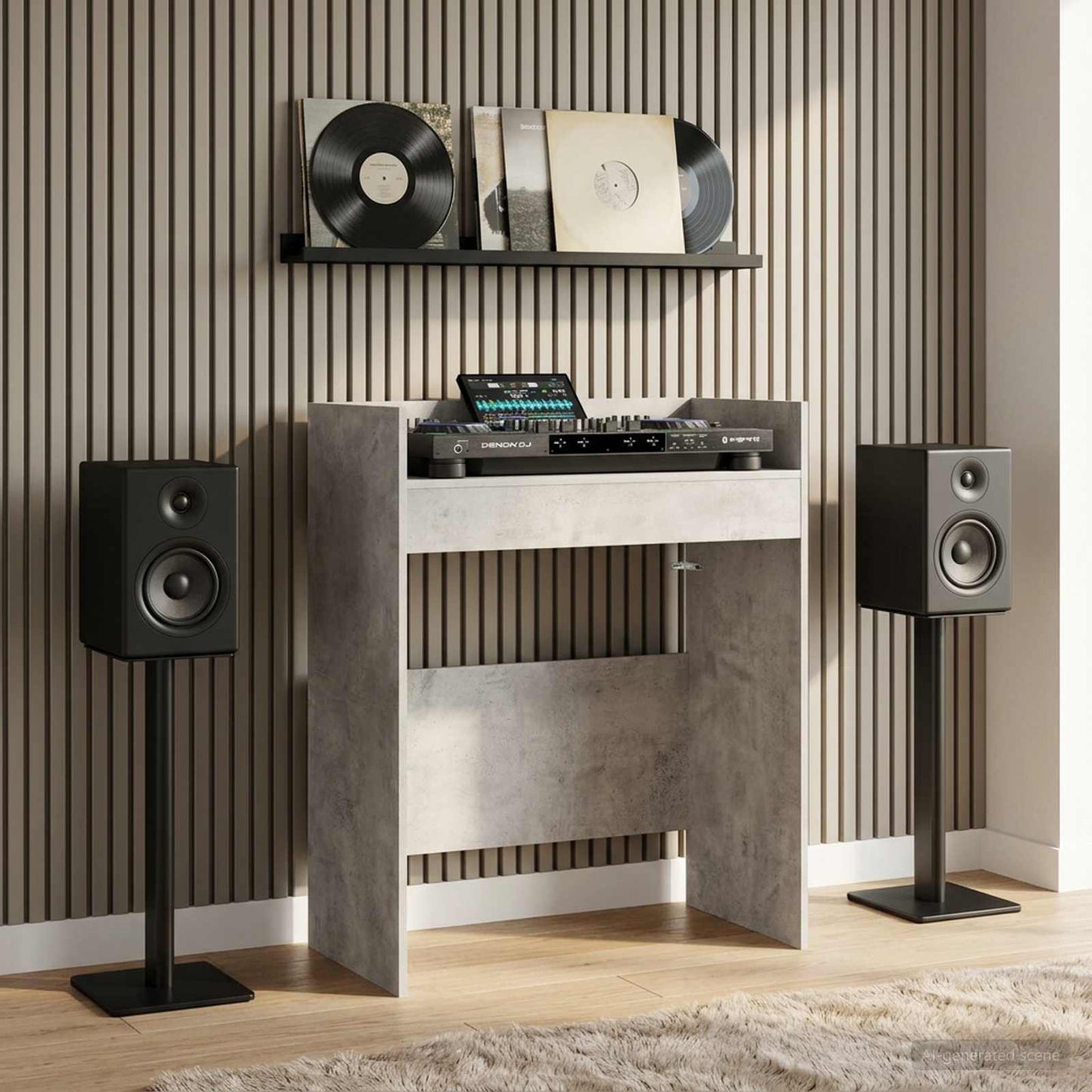vidaXL DJ Table Concrete Grey 62 x 45 x 102 cm Engineered Wood