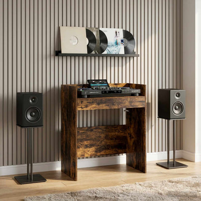 vidaXL DJ Table Smoked Oak 62 x 45 x 102 cm Engineered Wood
