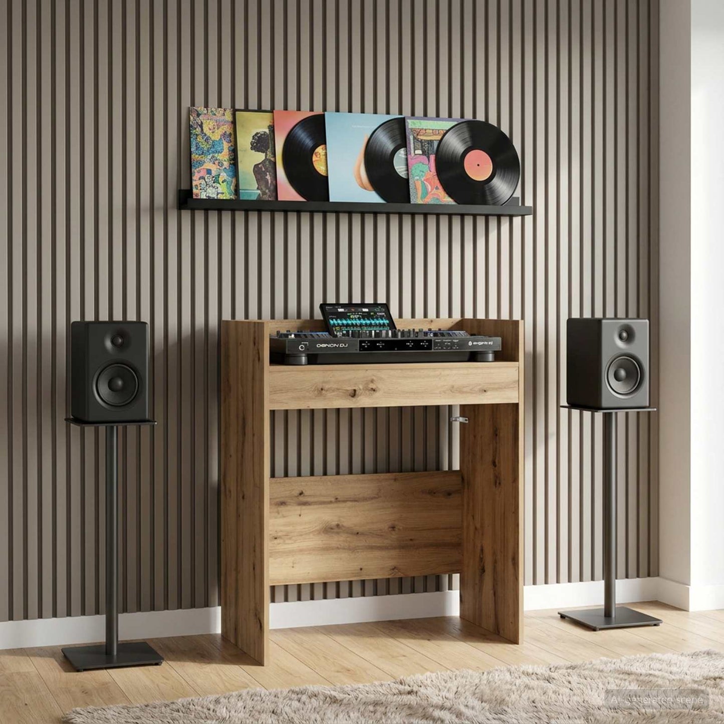 vidaXL DJ Table Artisan Oak 62 x 45 x 102 cm Engineered Wood