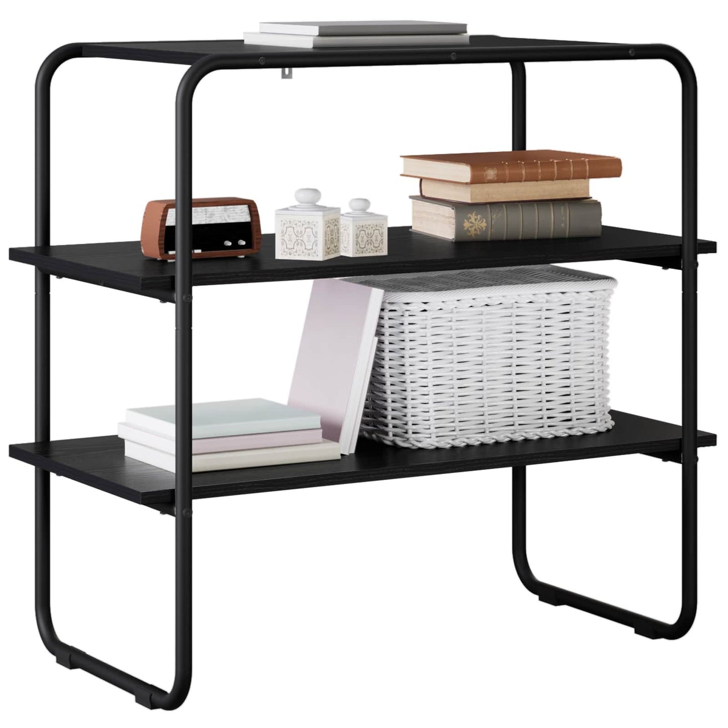 vidaXL Console Table Black Oak 60 x 41 x 75 cm Engineered Wood