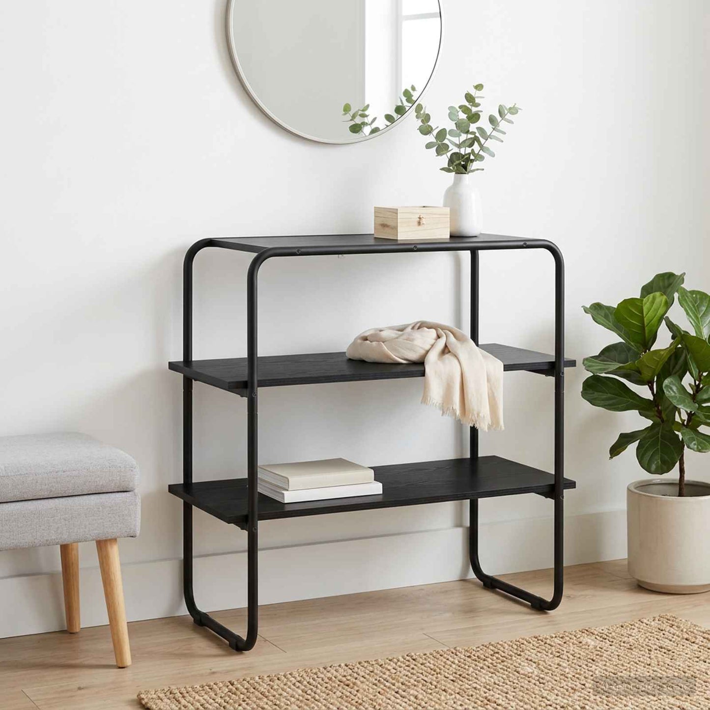 vidaXL Console Table Black Oak 80 x 41 x 75 cm Engineered Wood