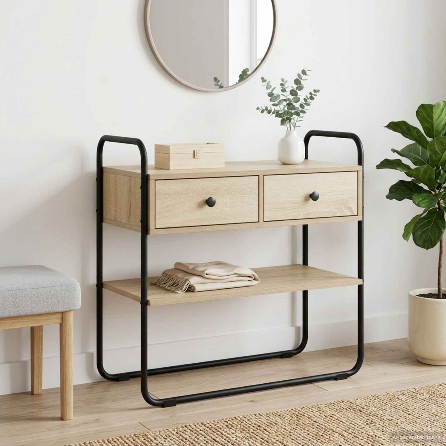 vidaXL Console Table Sonoma Oak 80 x 40 x 75 cm Engineered Wood