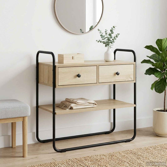 vidaXL Console Table Sonoma Oak 80 x 40 x 75 cm Engineered Wood