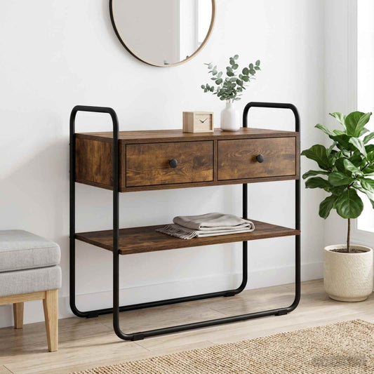 vidaXL Console Table Smoked Oak 80 x 40 x 75 cm Engineered Wood