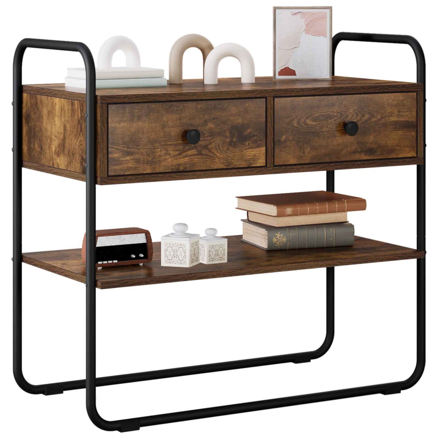 vidaXL Console Table Smoked Oak 80 x 40 x 75 cm Engineered Wood