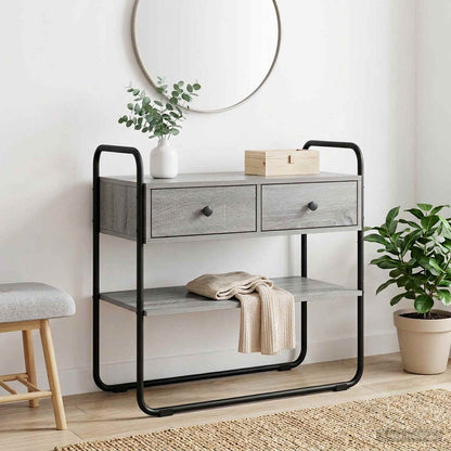 vidaXL Console Table Grey Sonoma 80 x 40 x 75 cm Engineered Wood